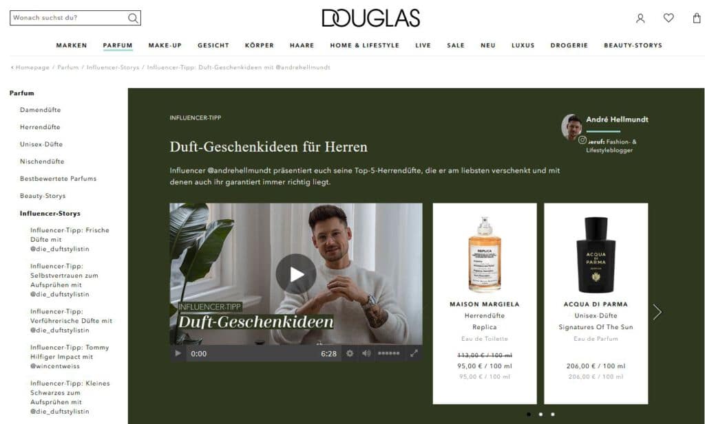 Douglas Influencer-Storys